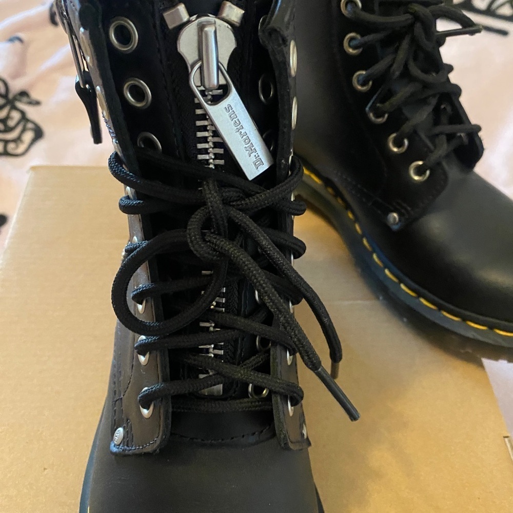 Dr.Martens 1460 Twin zip leather lace up boots size 6 - Picture 12 of 14